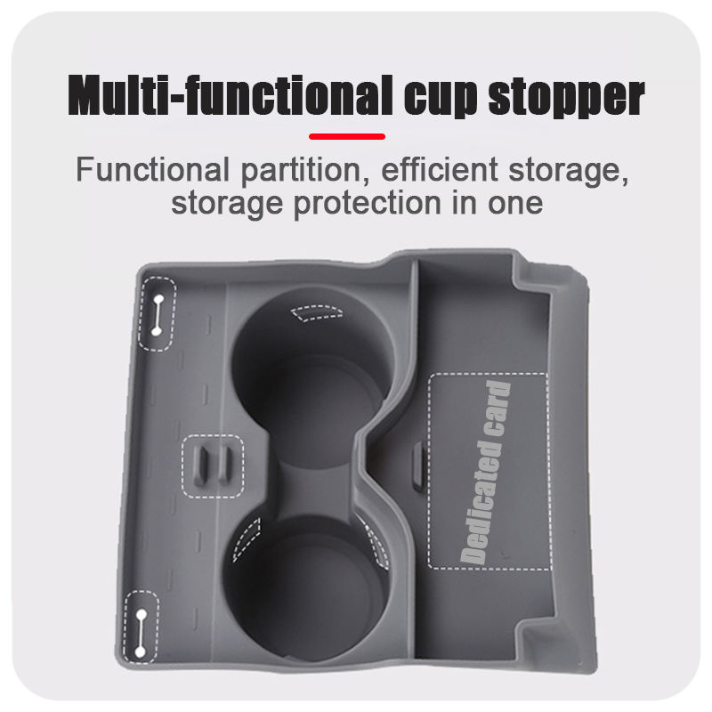 Factory Price Plastic Multi-function Silicone Car Cup Holder Center Co<i></i>nsole Storage Box for Tesla Mo